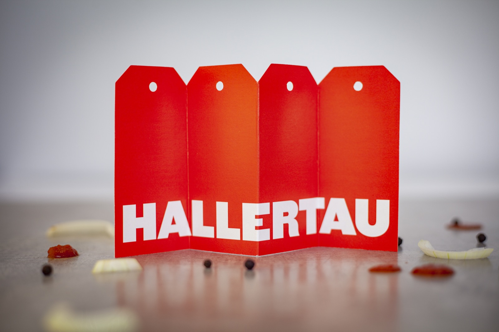 Printing a folding hang tag for Hallertau