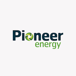 We print Pioneer Energy's spot gloss varnished business cards, envelopes and display panels.