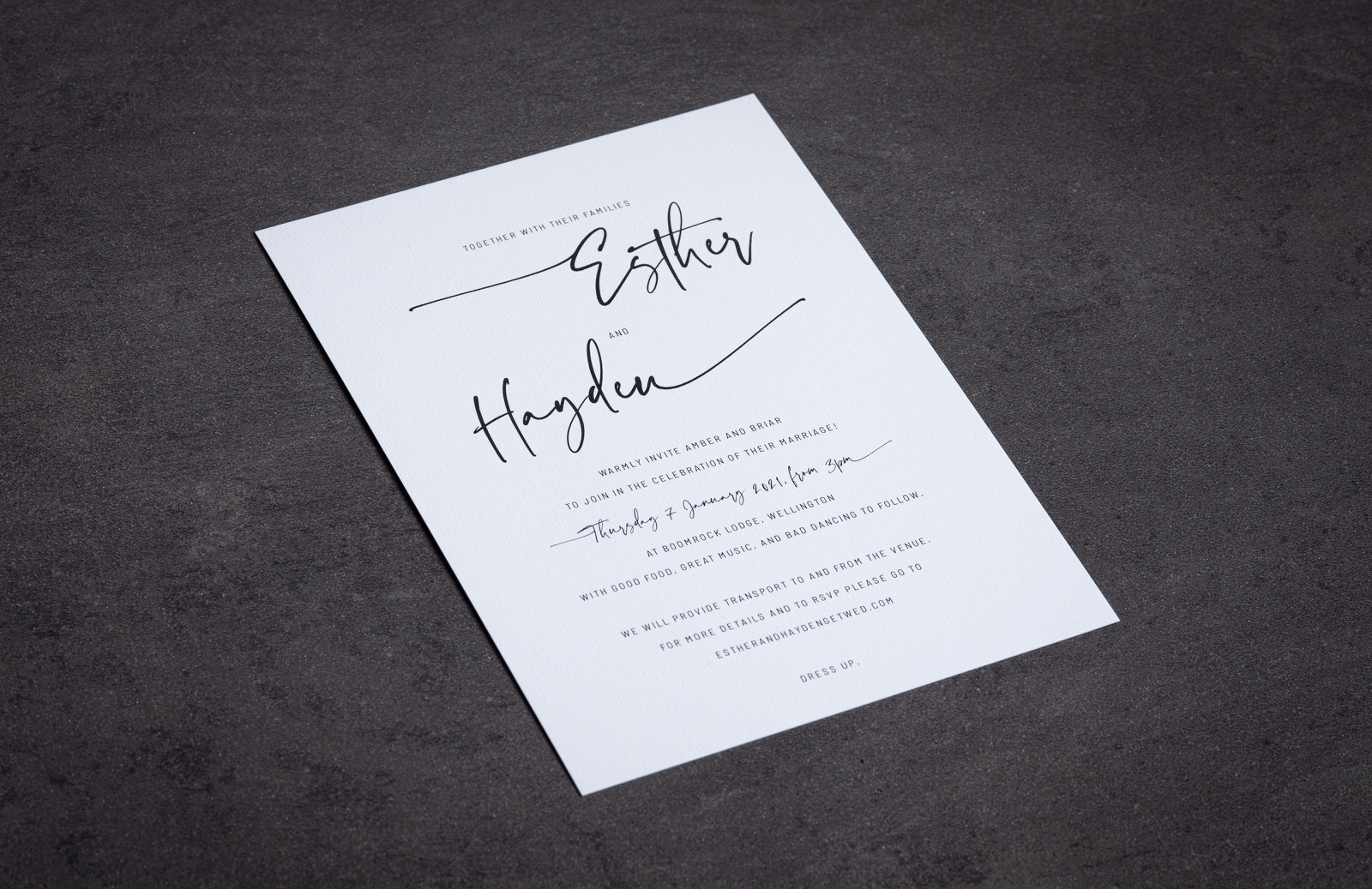 Printing Premium Wedding Invites for Esther & Hayden: A Touch of Elegance.