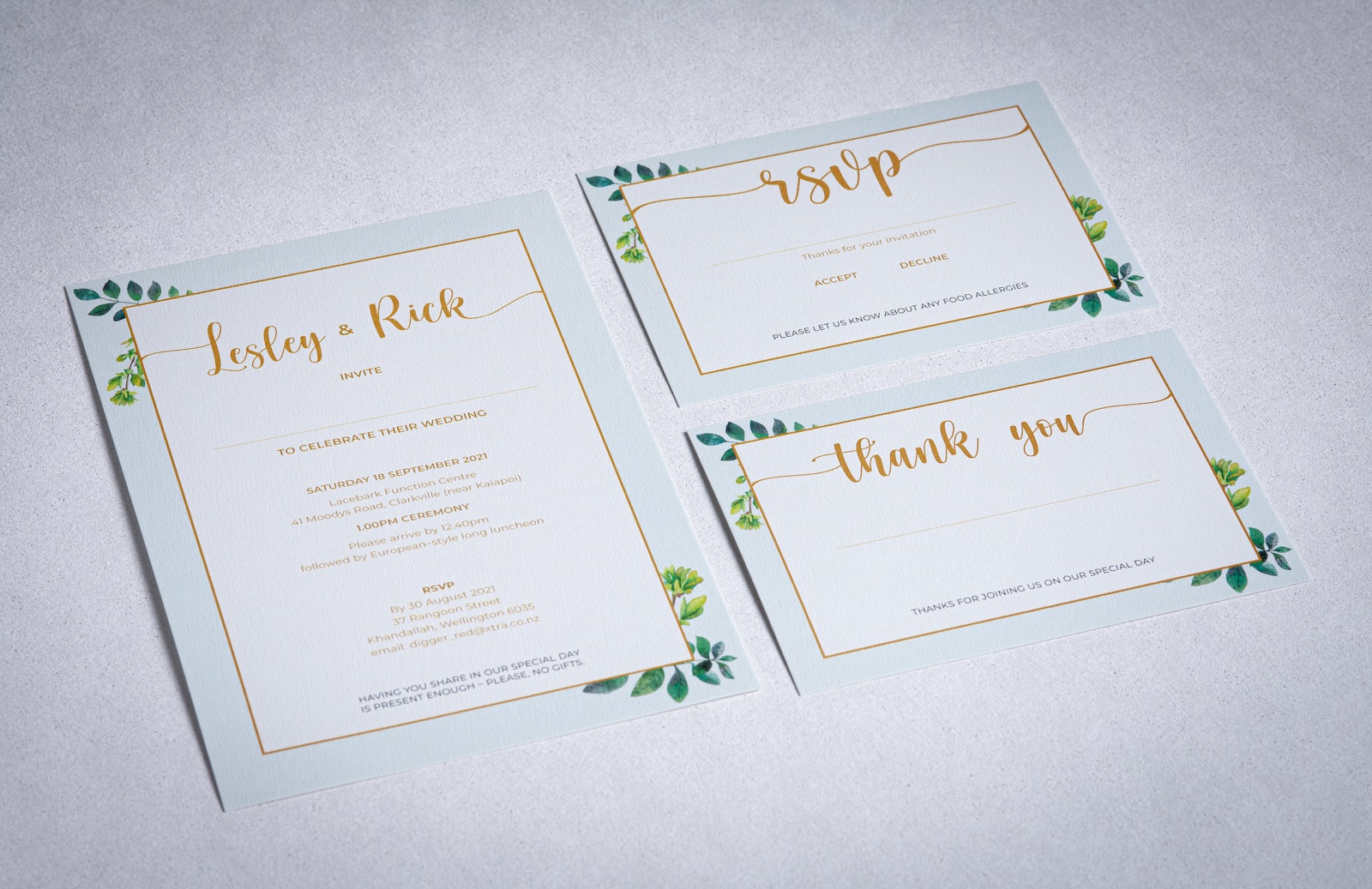 Celebrating Love in Style: Lesley and Rick's Wedding Stationery