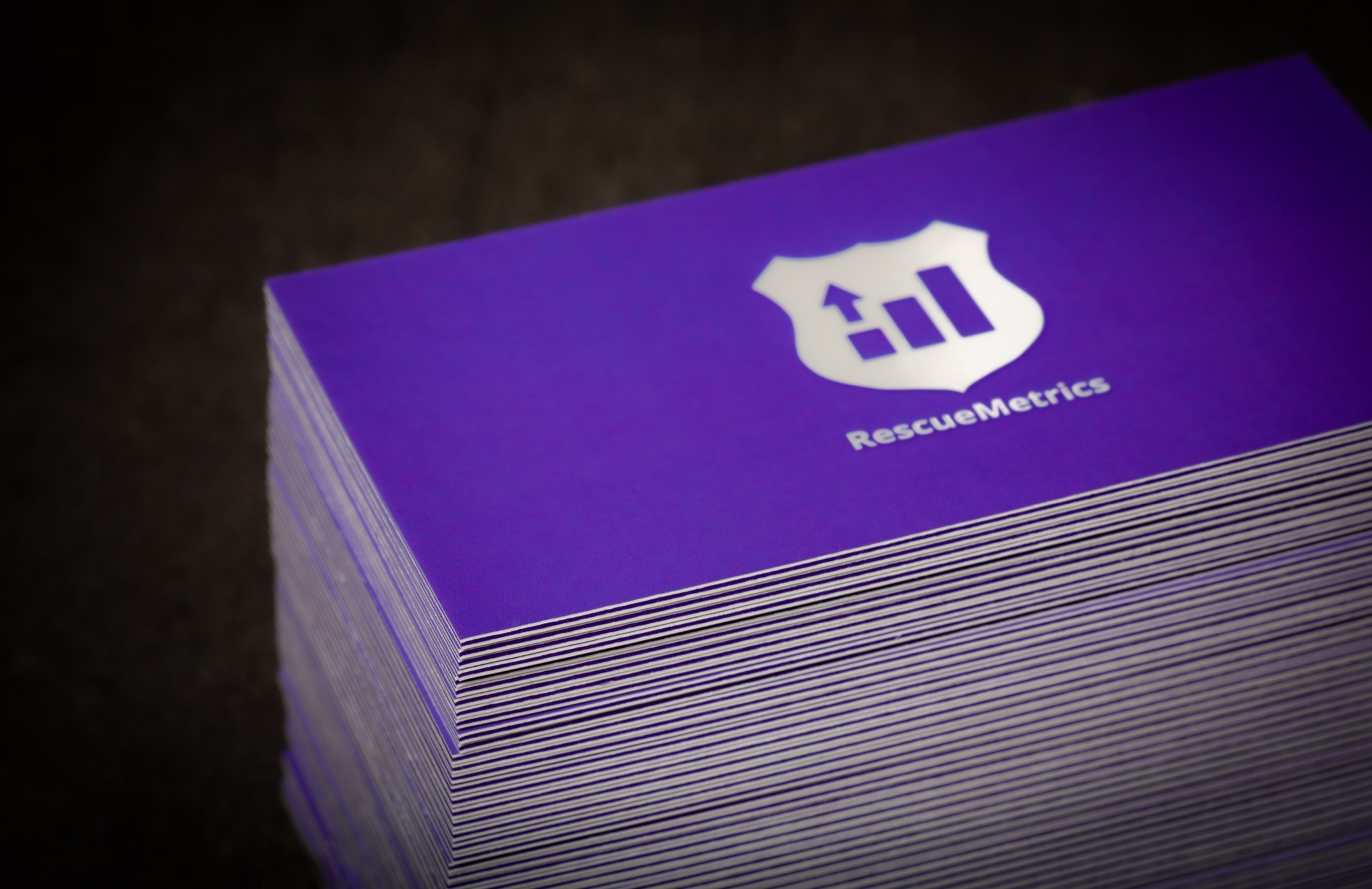 Elevating Impressions: RescueMetrics' Distinctive Triple-Mounted Business Cards