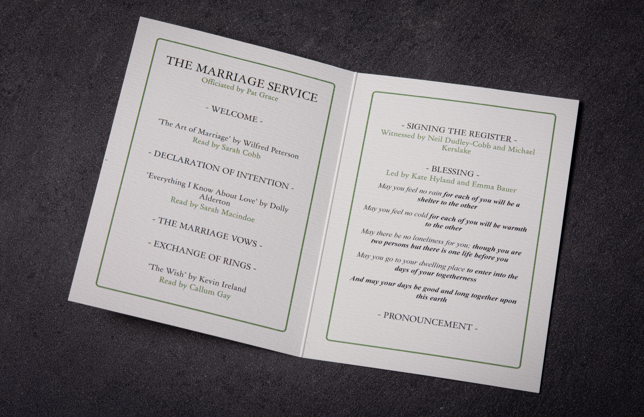 Elevated Elegance: Wedding Print Collateral for Angus & Hannah