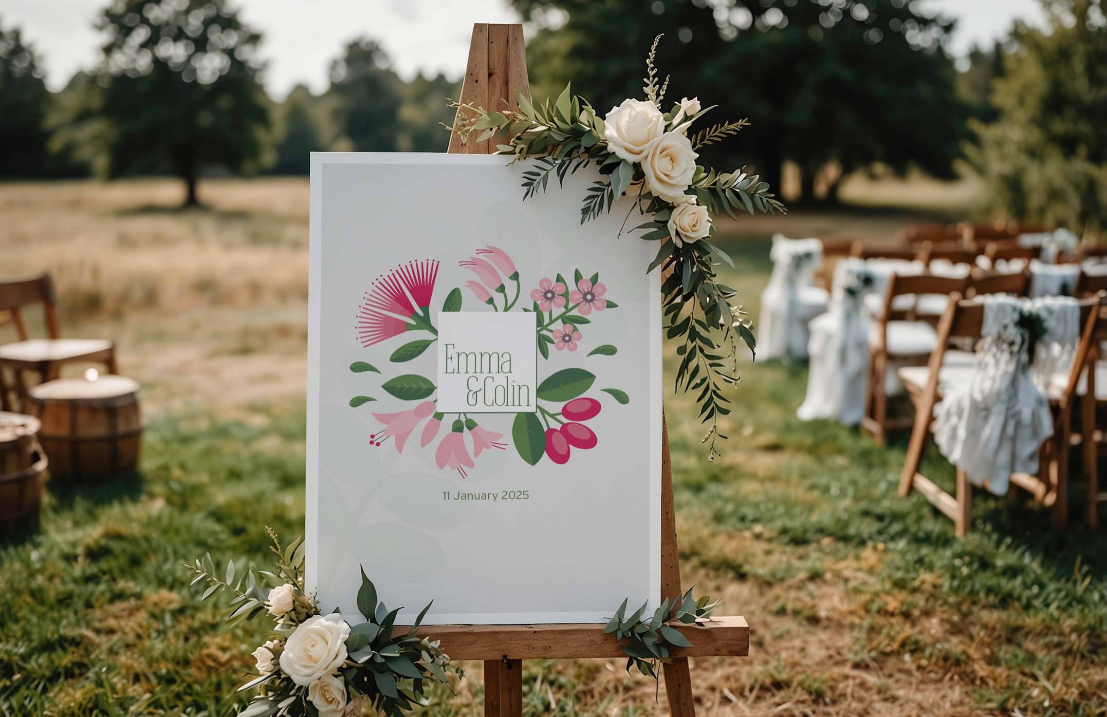 Wedding Day Details: Welcome Board And Seating Chart For Emma & Colin